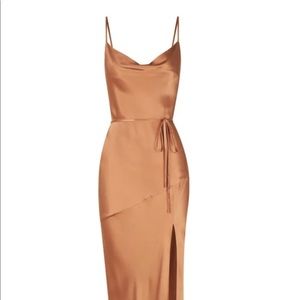 LA LUNE BIAS COWL MAXI DRESS - COPPER